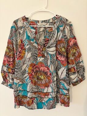 Trina Turk Floral Print Blouse Size S